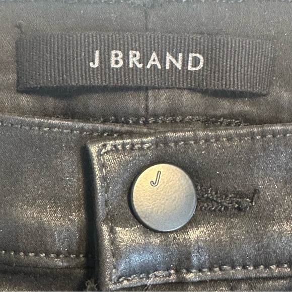 J Brand Alma Stellar Black Waxed Straight Leg Jeans - Picture 5 of 9